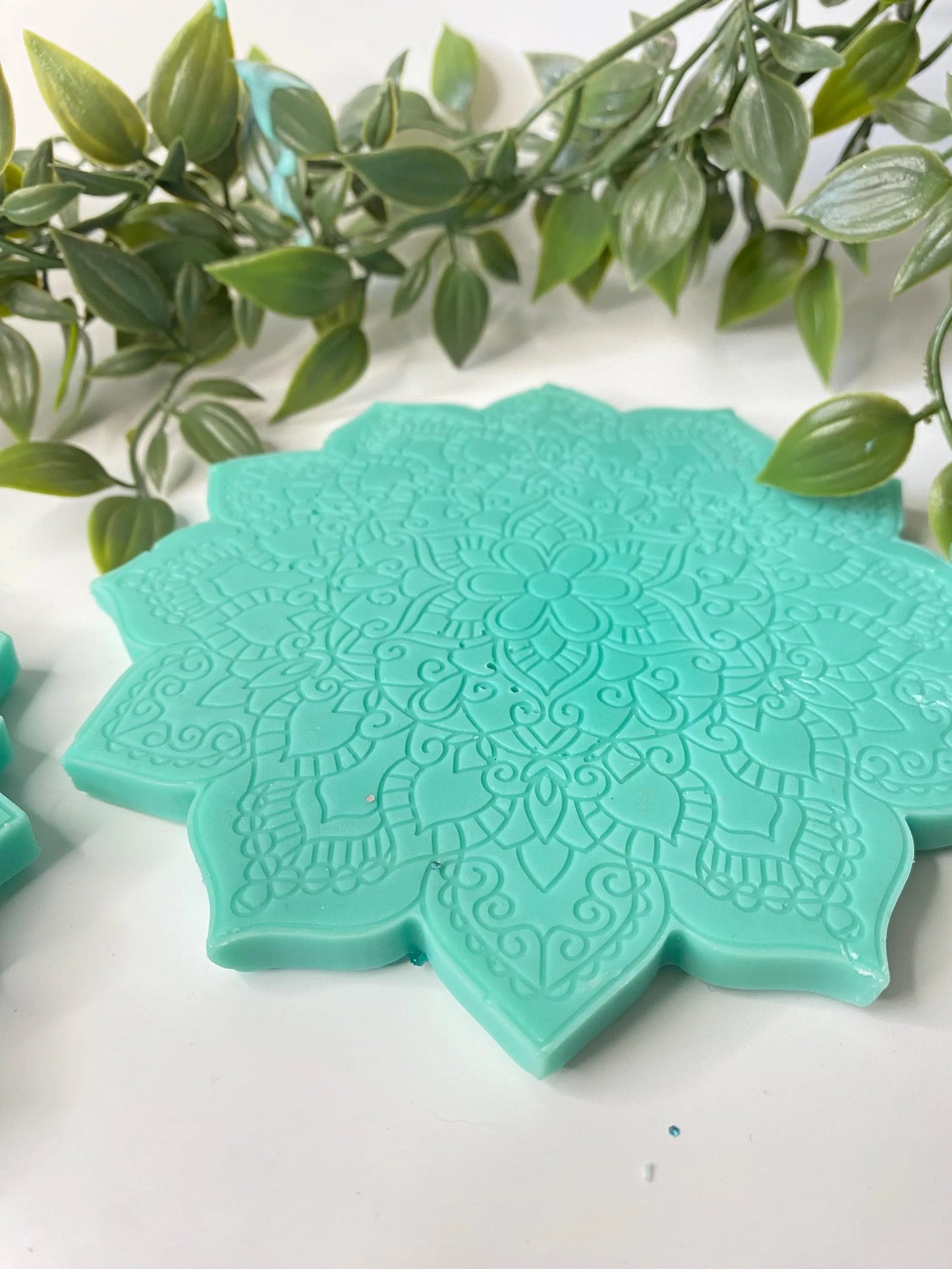 Wachsmelt / Duftwachs für Duftlampe mit   " Amazonit - Kristallen "  Türkis