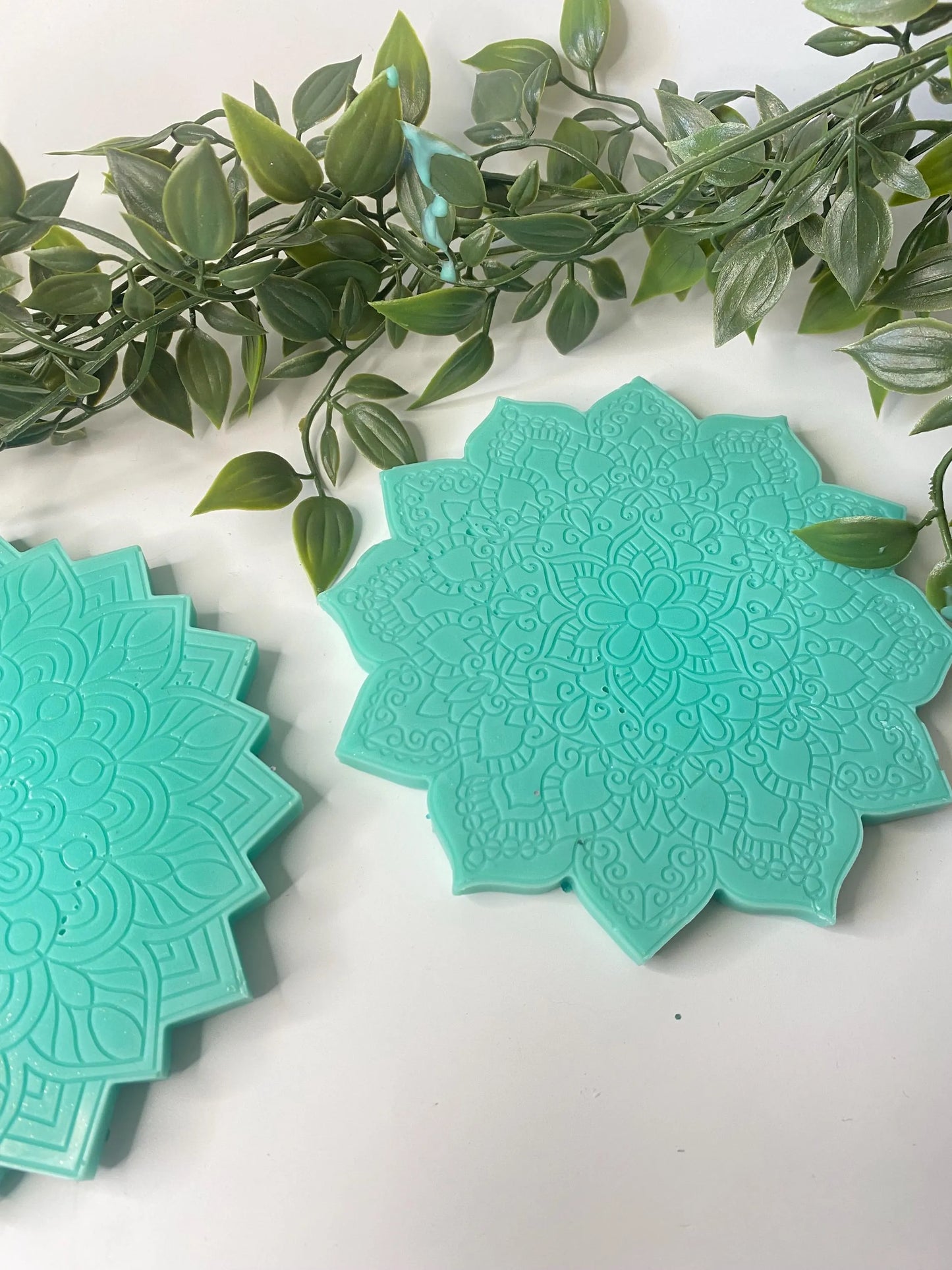 Wachsmelt / Duftwachs für Duftlampe mit   " Amazonit - Kristallen "  Türkis