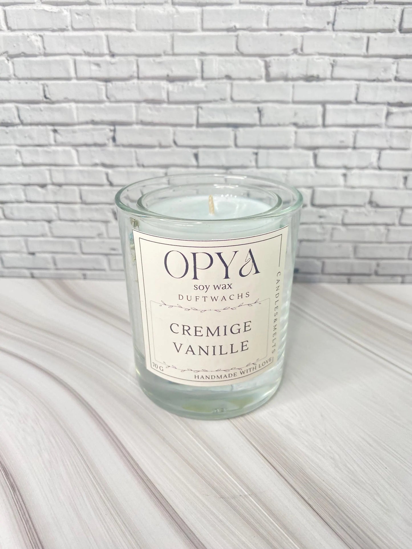 Romantische Duftkerze  mit Glitzer & Trockenblumen