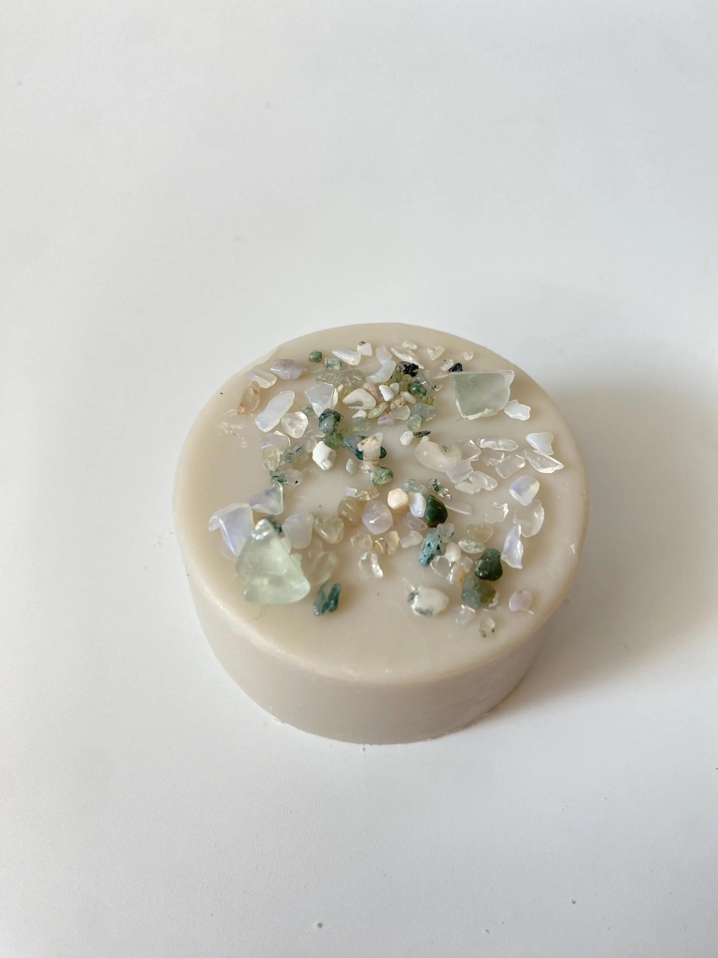 Kristall-Duft-Ritualkerze  - mit Moosachat & Blauem Spitzenachat ,Dark Musk,Handgegossen